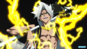 Zeo Thorzeus Reinbolt usando magia de relâmpago em Wistoria Wand and Sword Temporada 2