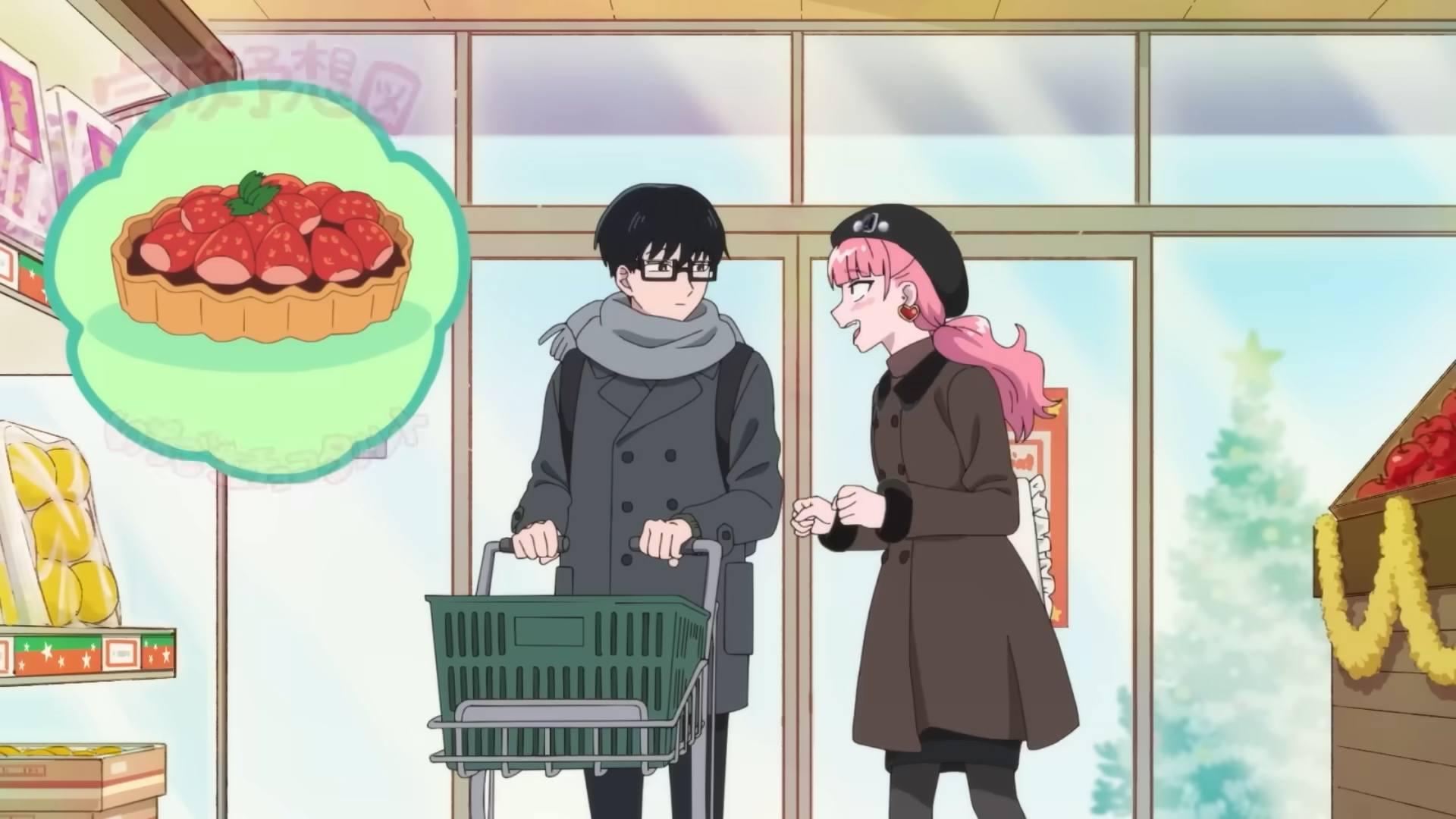 Tani e Suzuki em cena de supermercado de Você e Eu Somos Polos Opostos