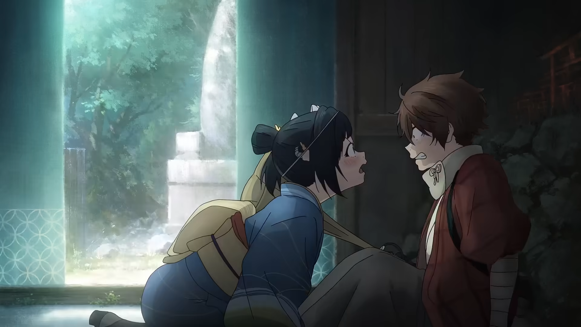 Cena de A Luz do Futuro (Sparks of Tomorrow) com os protagonistas Kihachi e Inako em destaque
