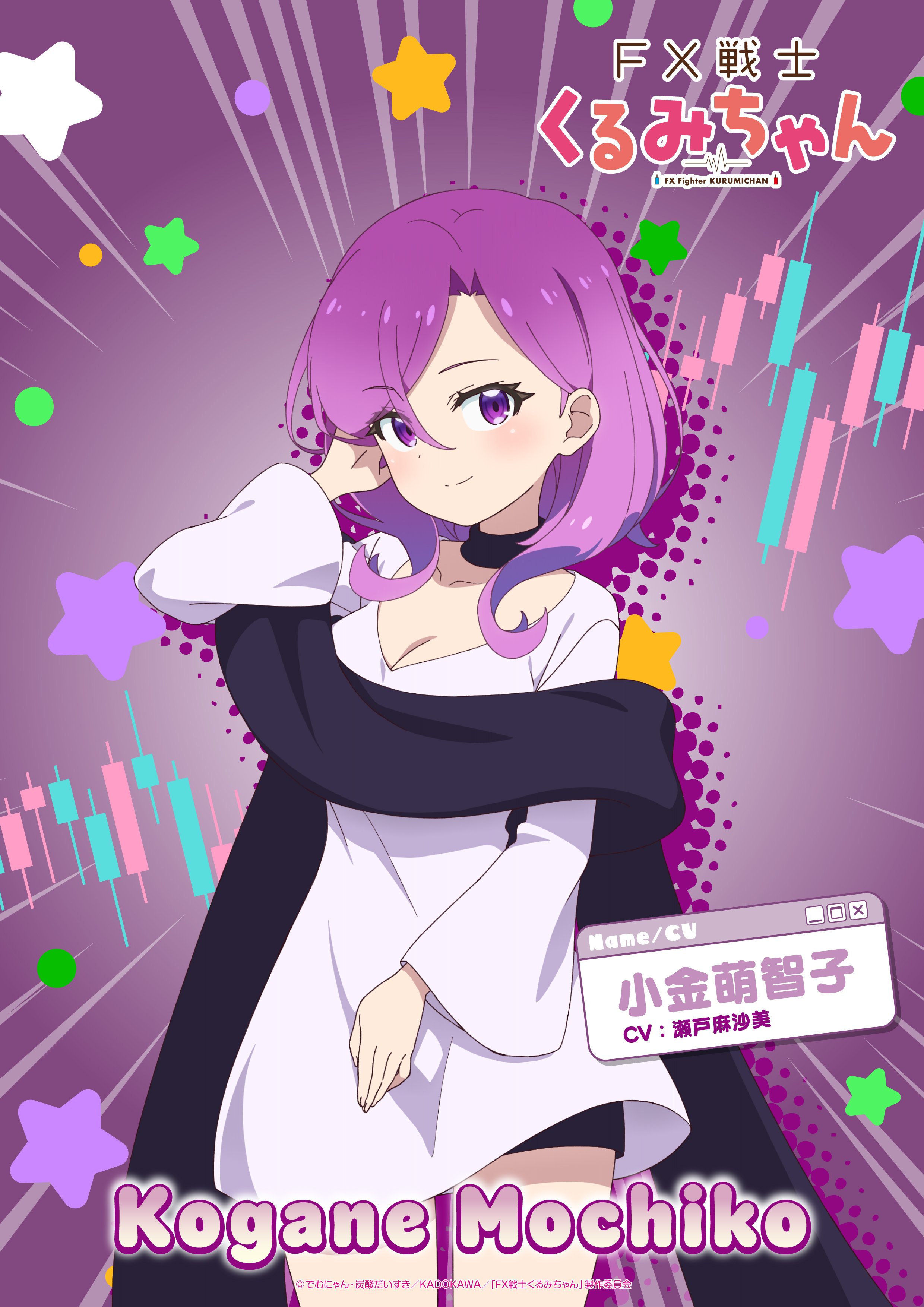 Visual de personagem da protagonista Kurumi Fukuga em FX Fighter Kurumichan