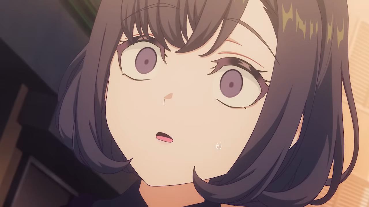 Arale com expressão de choque em cena do Episódio 7 de BanG Dream YUME MITA