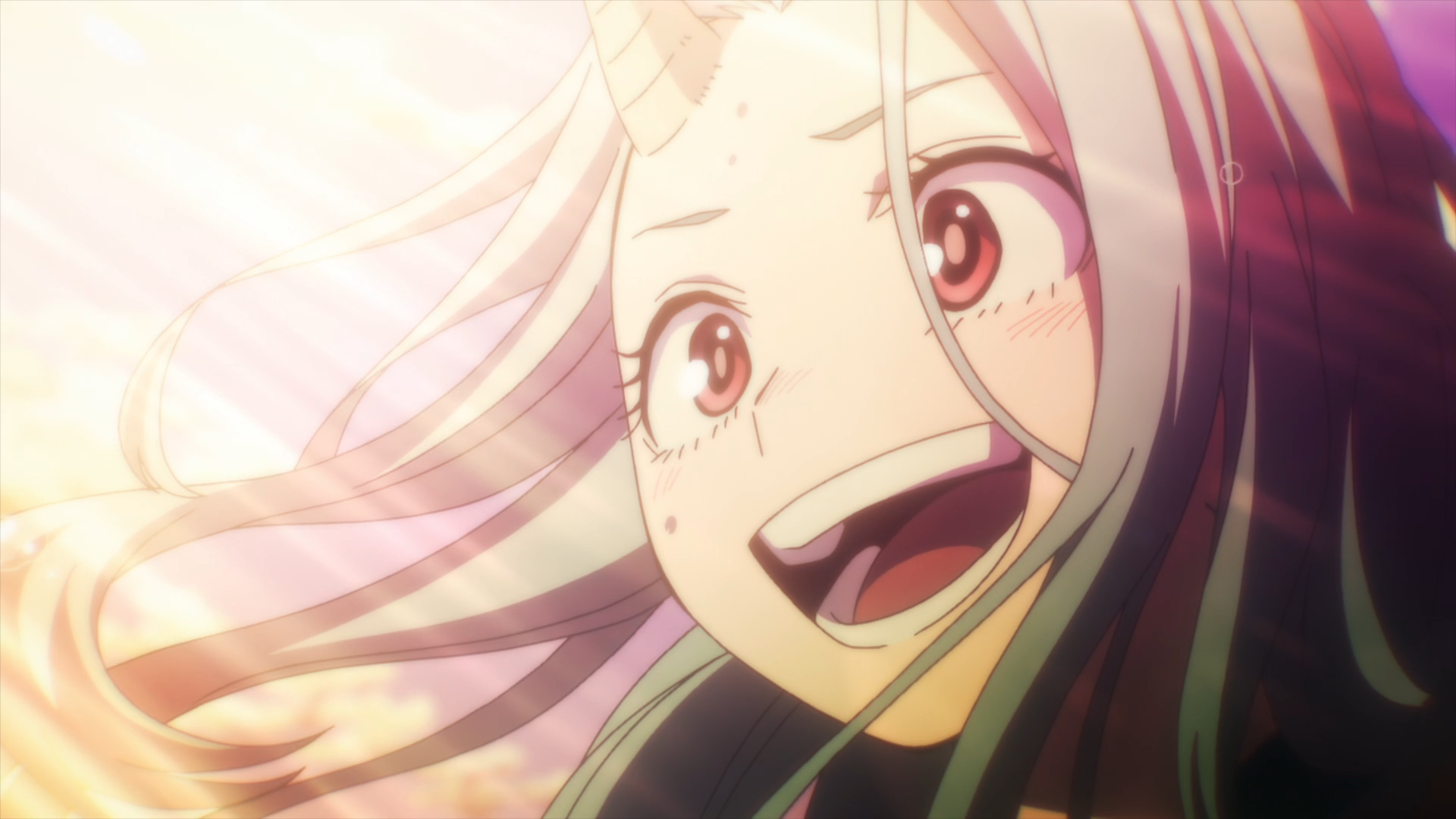 Eri cantando com expressão emocionada em cena do curta I am a hero too, de My Hero Academia